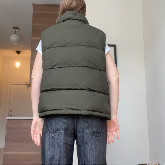 Aritzia Super Puff Vest Dark Olive - Picture 2 of 5